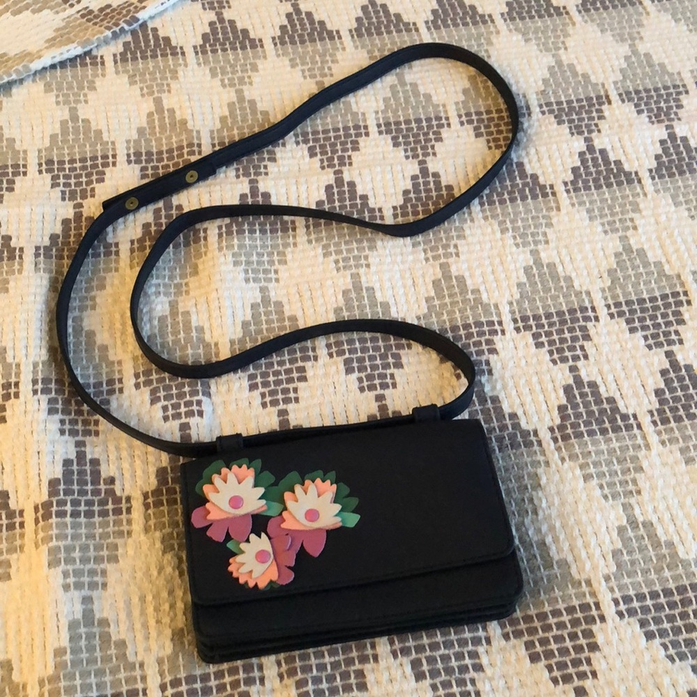 Blue Leather Crossbody Bag